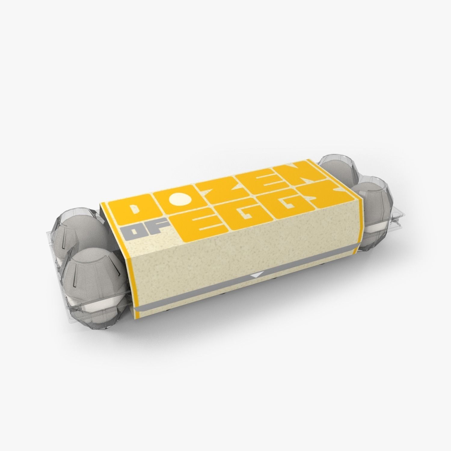 Clear Plastic Dozen Egg Packaging  3D model_1
