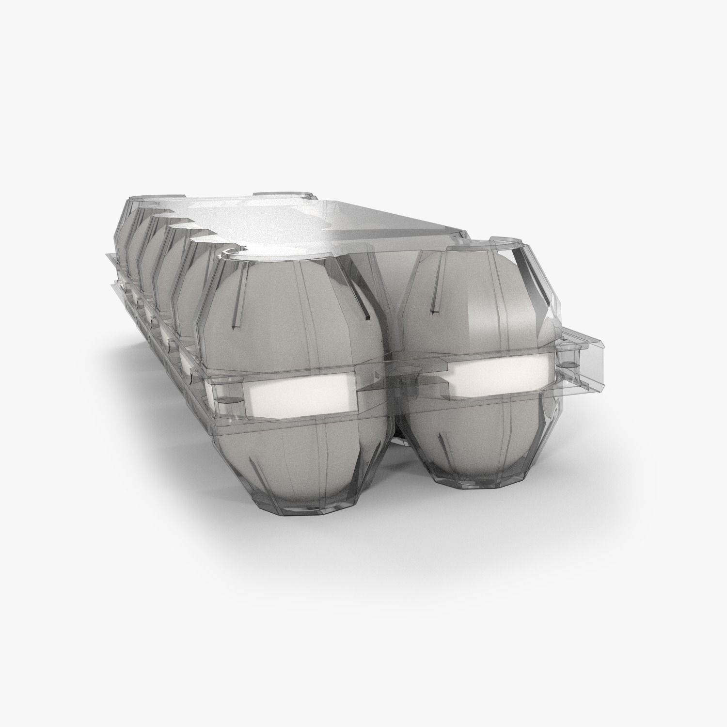 Clear Plastic Dozen Egg Packaging  3D model_5