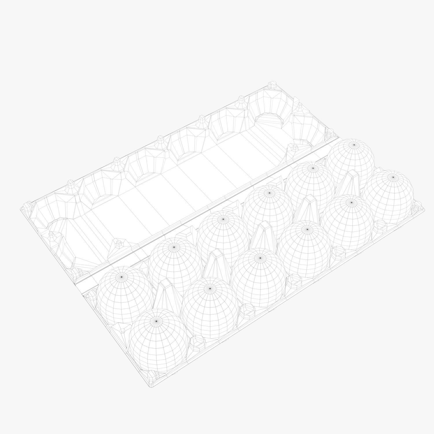 Clear Plastic Dozen Egg Packaging  3D model_11