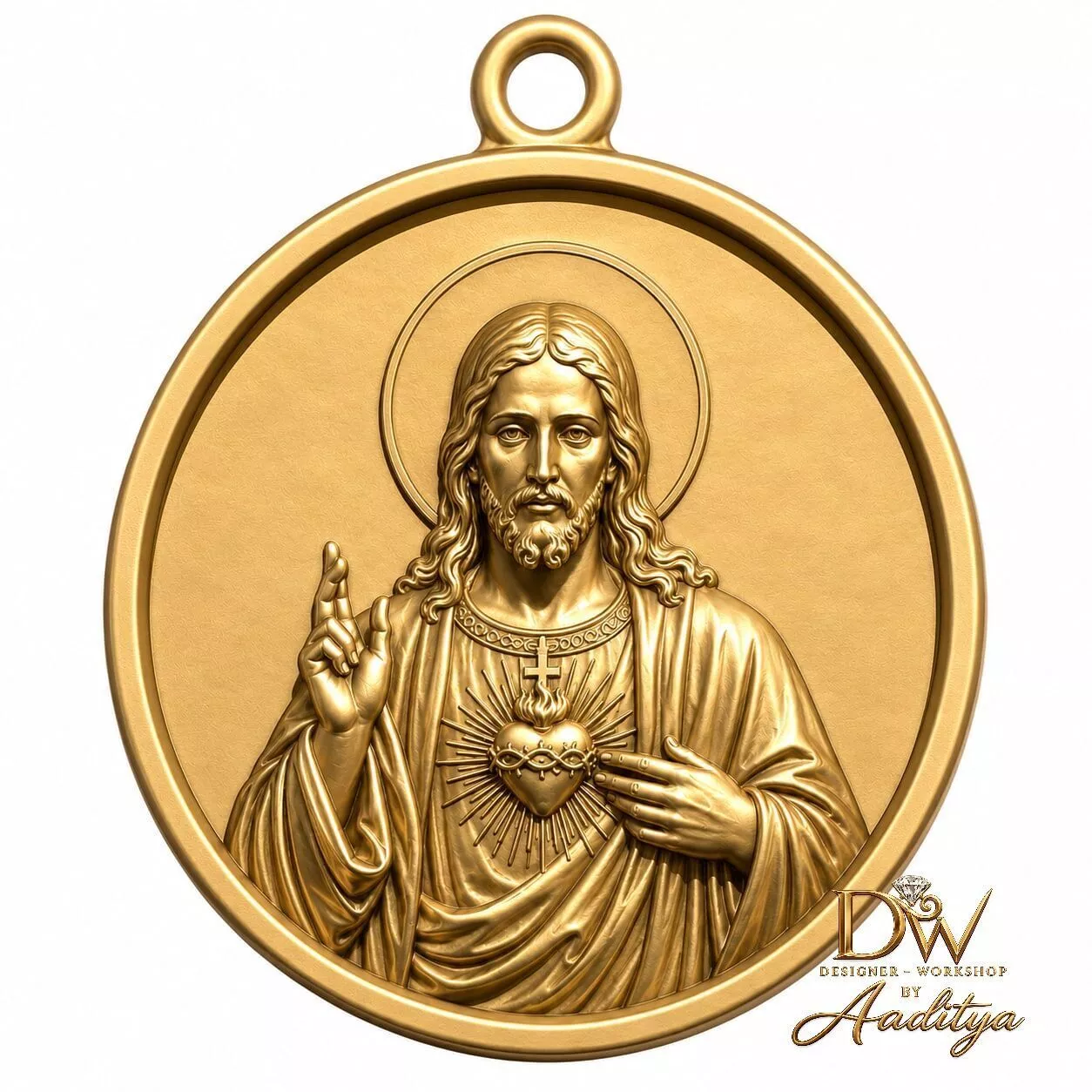 Sacred Heart Of Jesus Pendant 3D print model