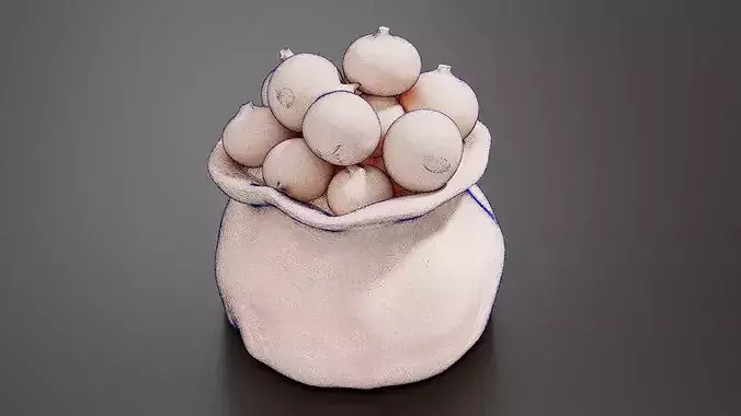 Sack onions 01 3D print model 7