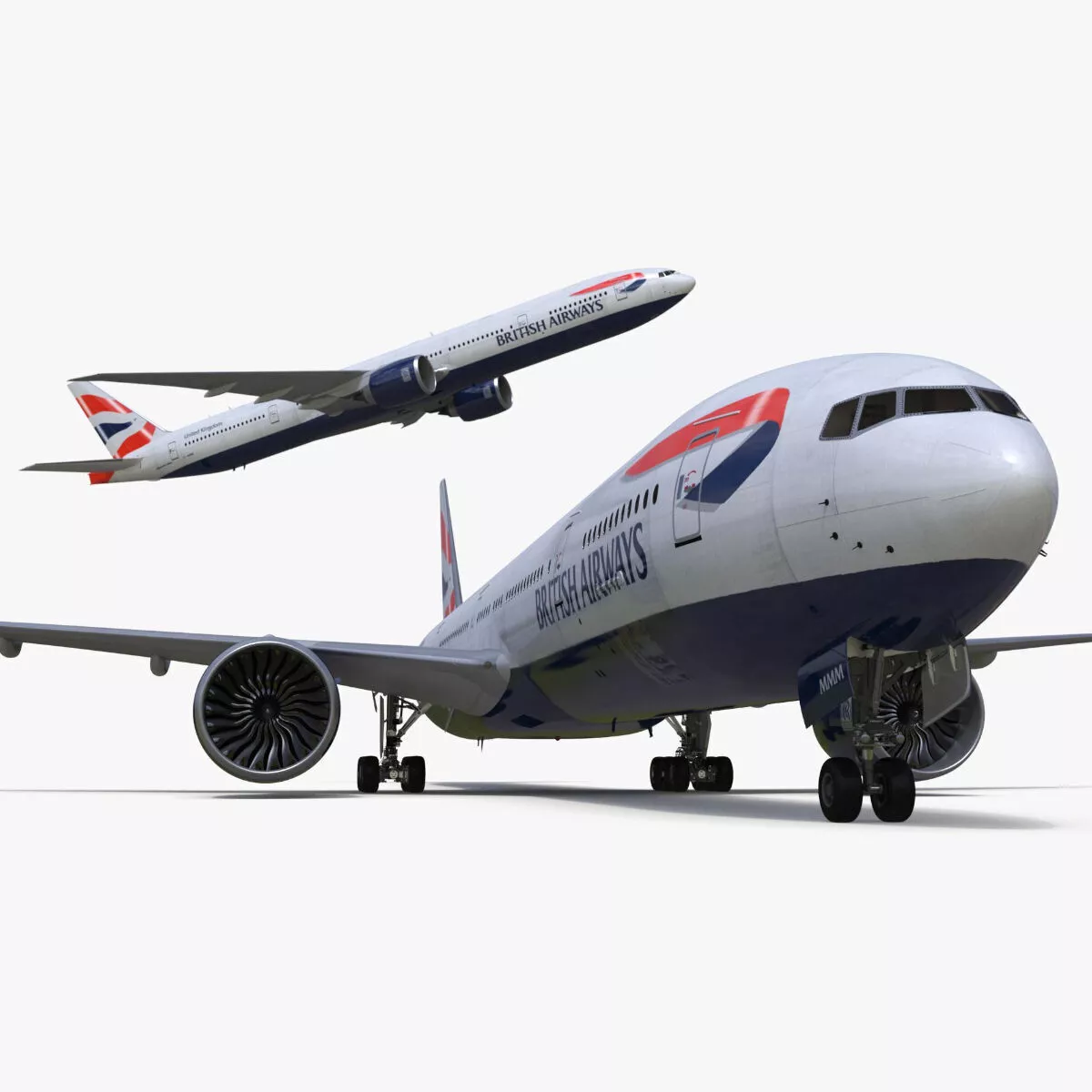 Boeing 777 British Airways Rigged for Maya 3D model