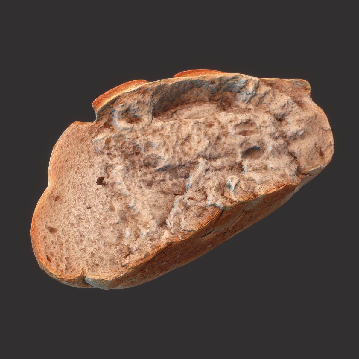 White Bread Cut Low-poly 3D model_8