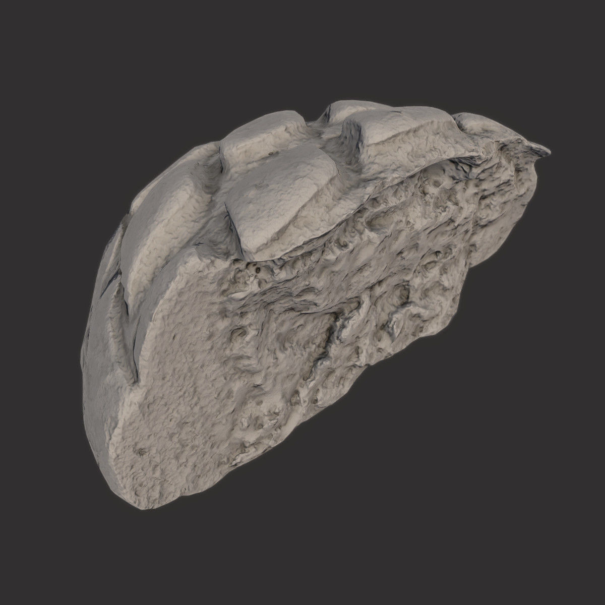 White Bread Cut Low-poly 3D model_3