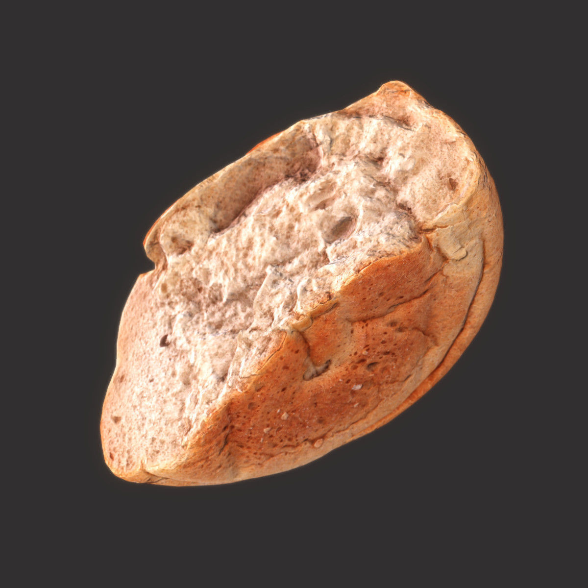 White Bread Cut Low-poly 3D model_6