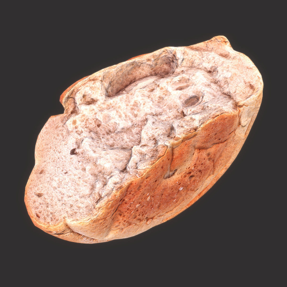 White Bread Cut Low-poly 3D model_4