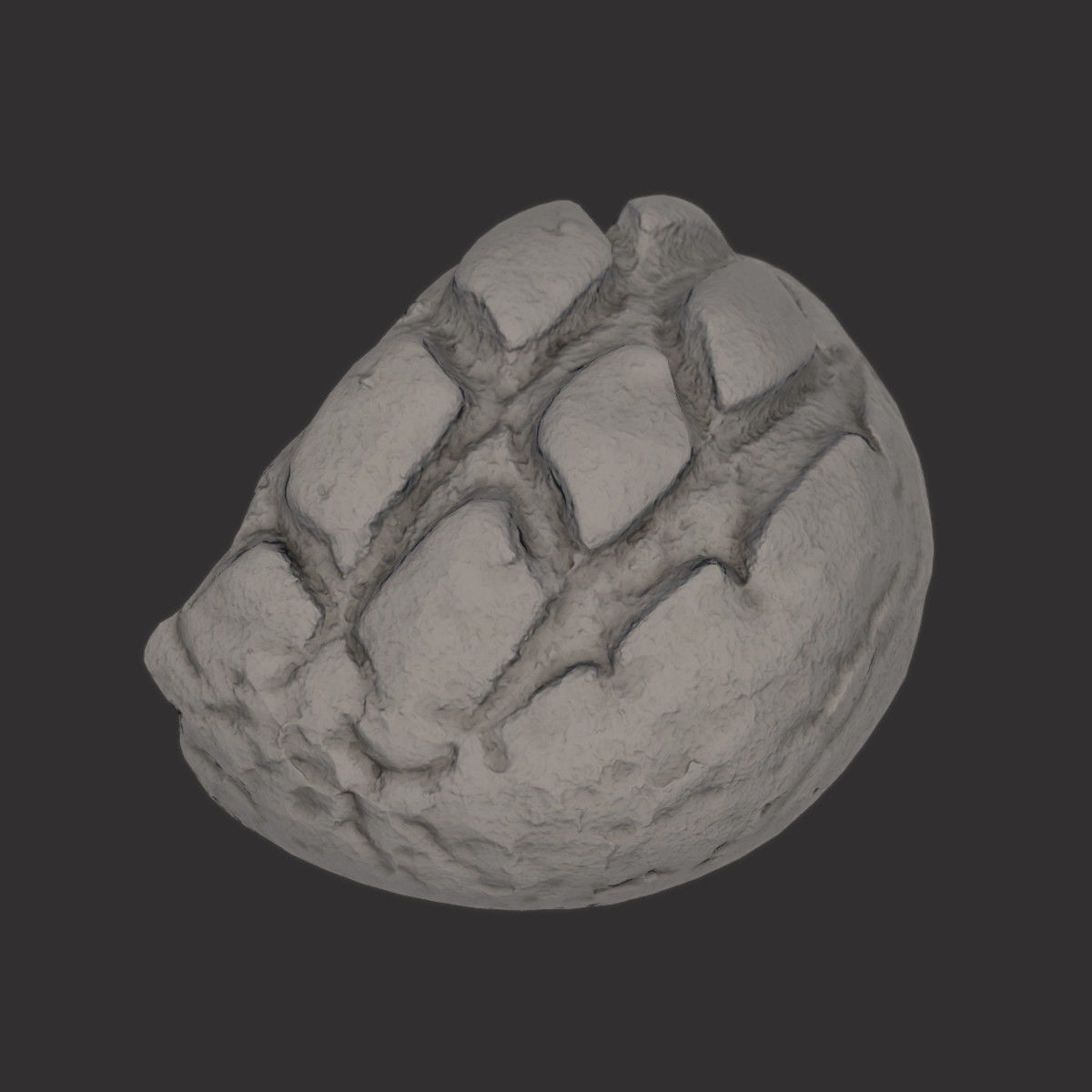 White Bread Cut Low-poly 3D model_1