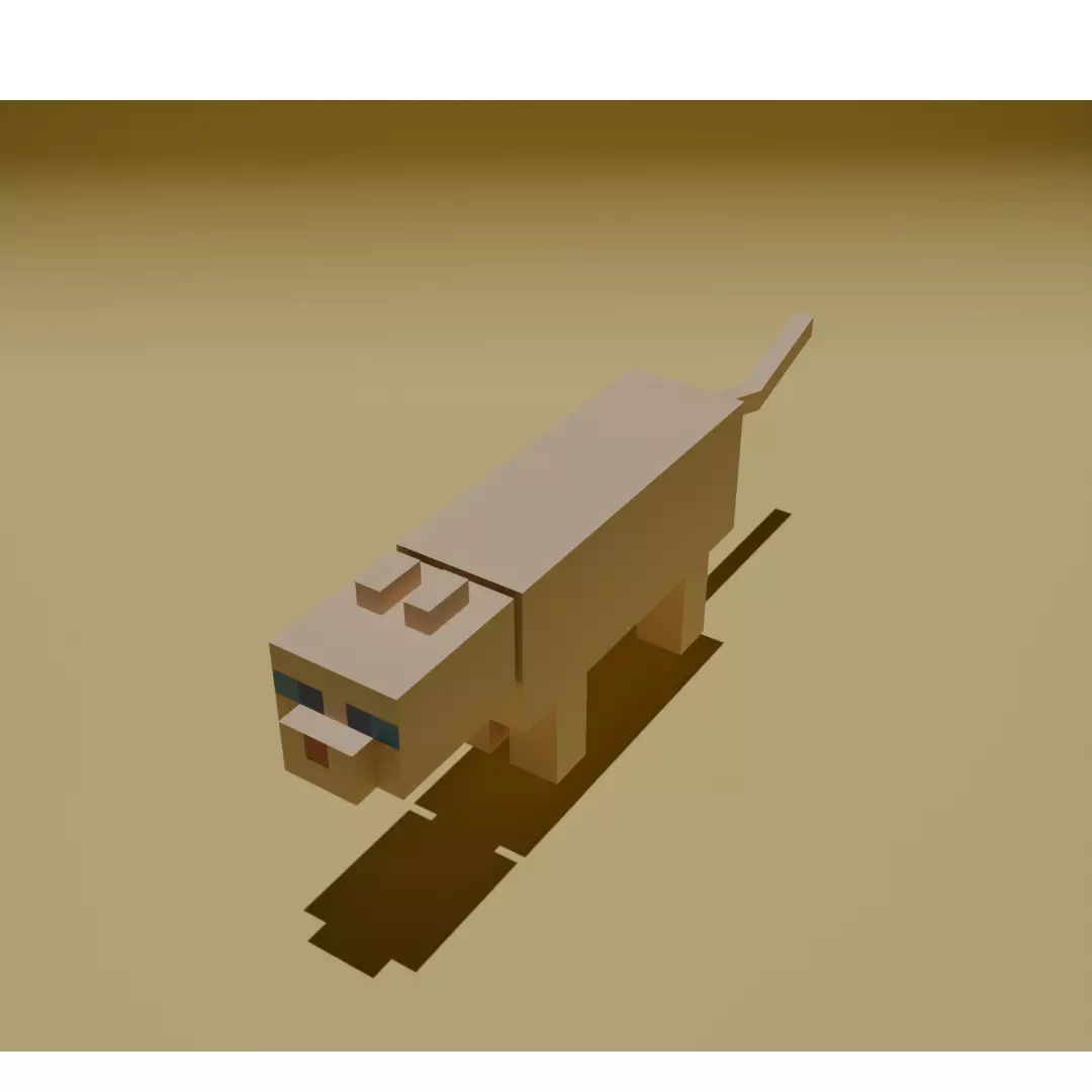 Stylized Minecraft Persian Cat - Voxel Fan Art AMS 3D print model