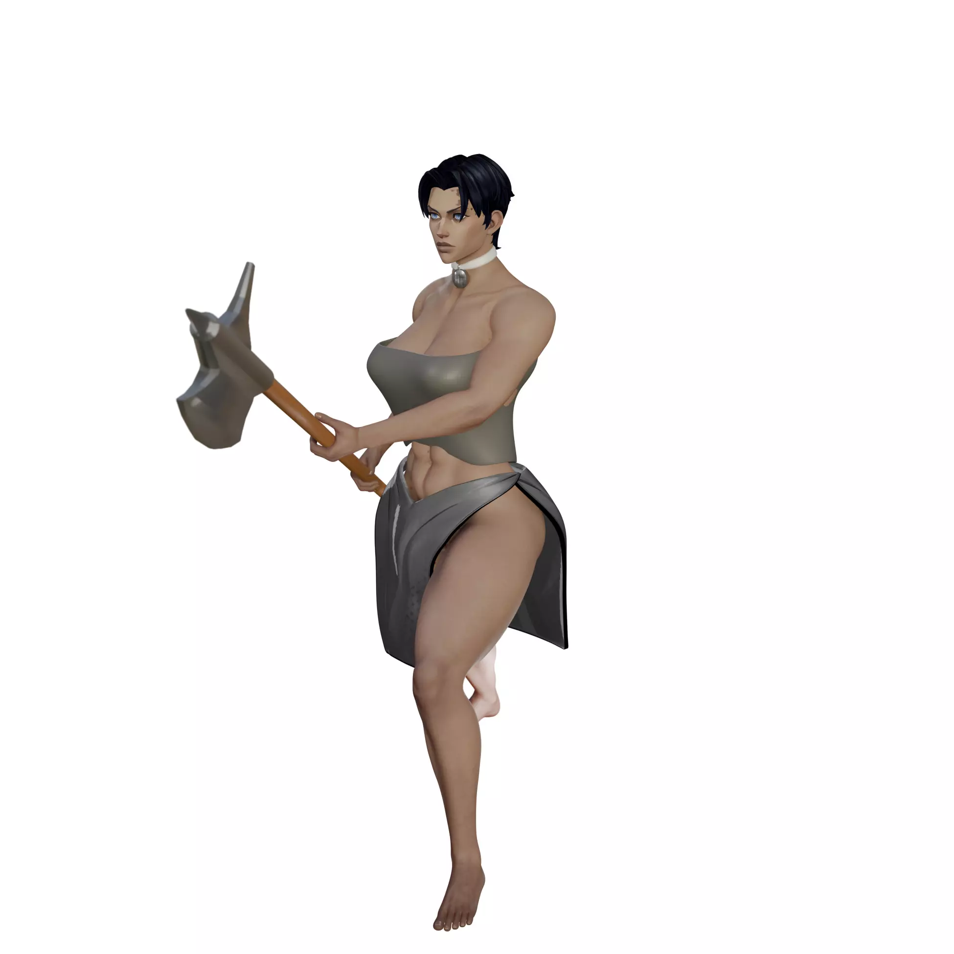 Battle Maiden with Halberd 3D print model