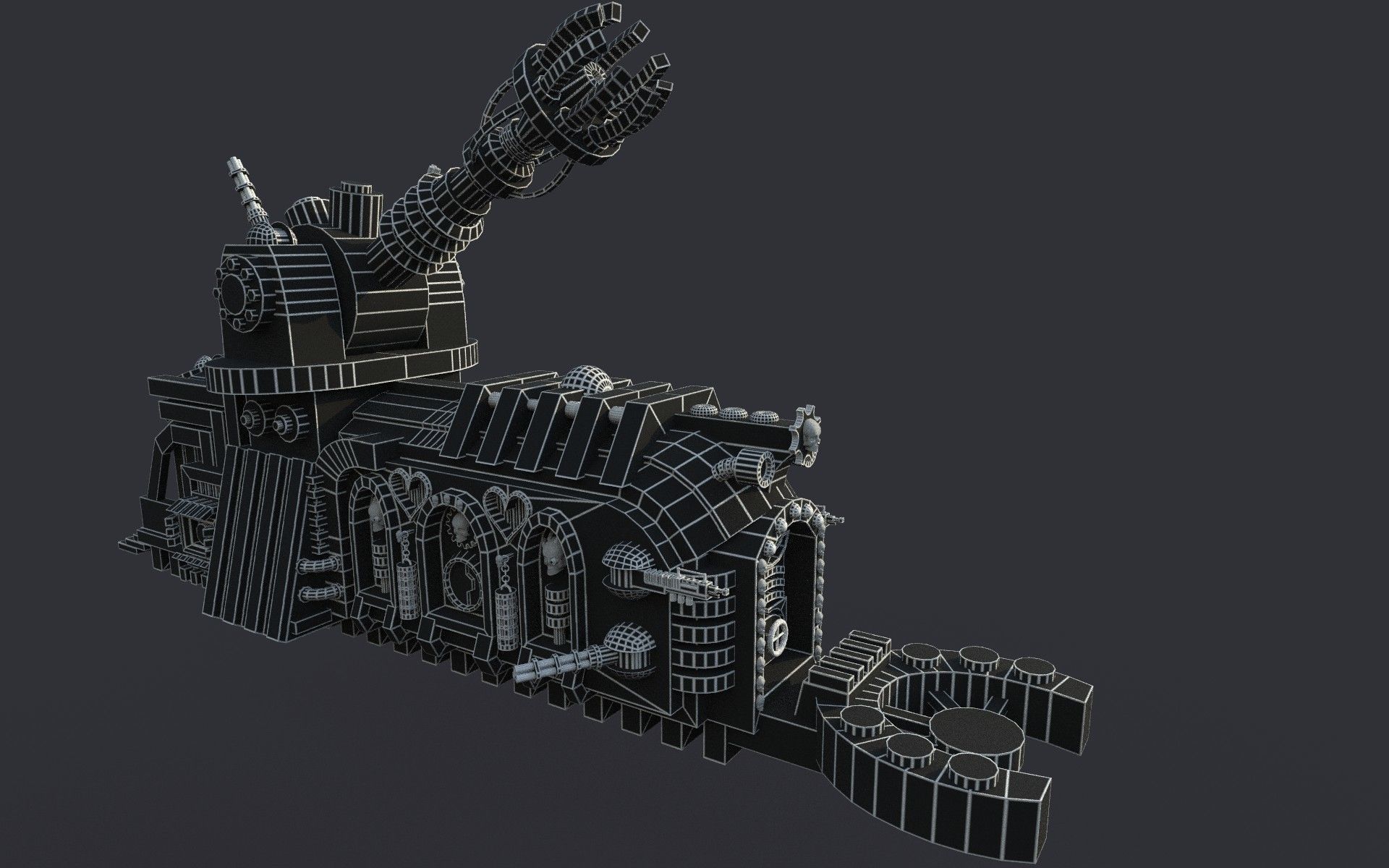 future train Free low-poly 3D model_15