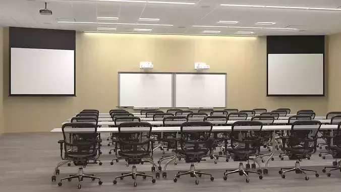 College Conference Room Interior 3D model 4