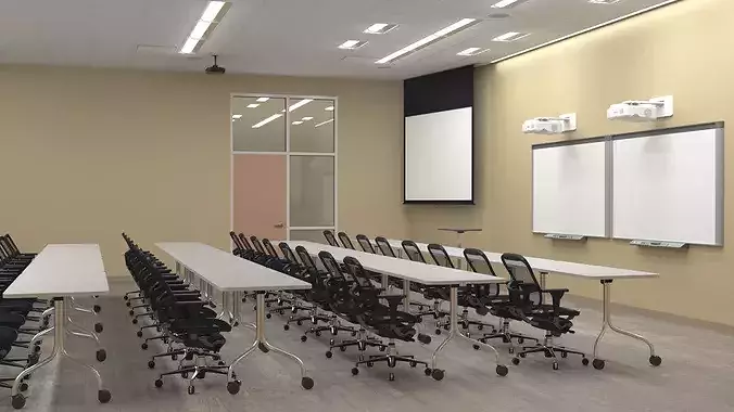 College Conference Room Interior 3D model 5