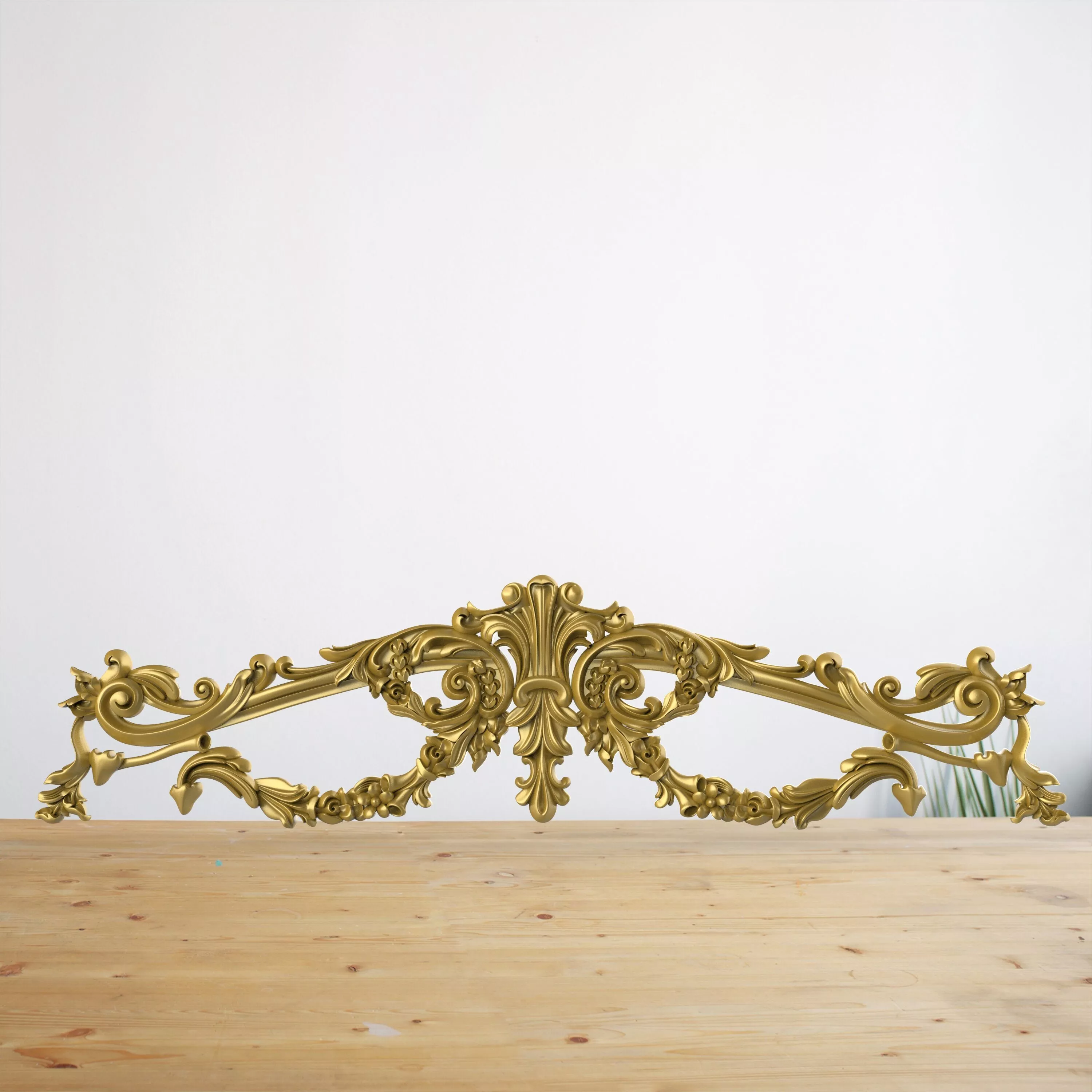 Classic Baroque Bed Crown Carving Wall Panel STL 3D model