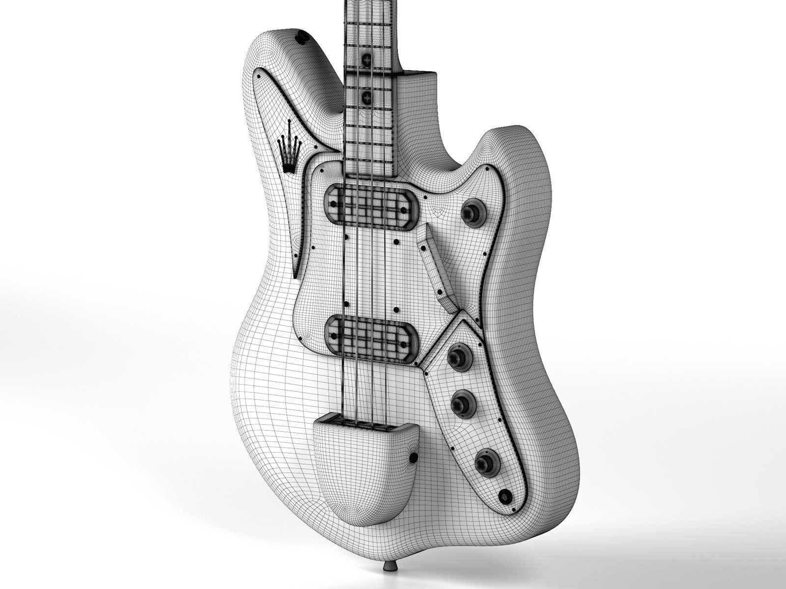 1960 Welson Jazz Vedette Bass Guitar 3D model_2