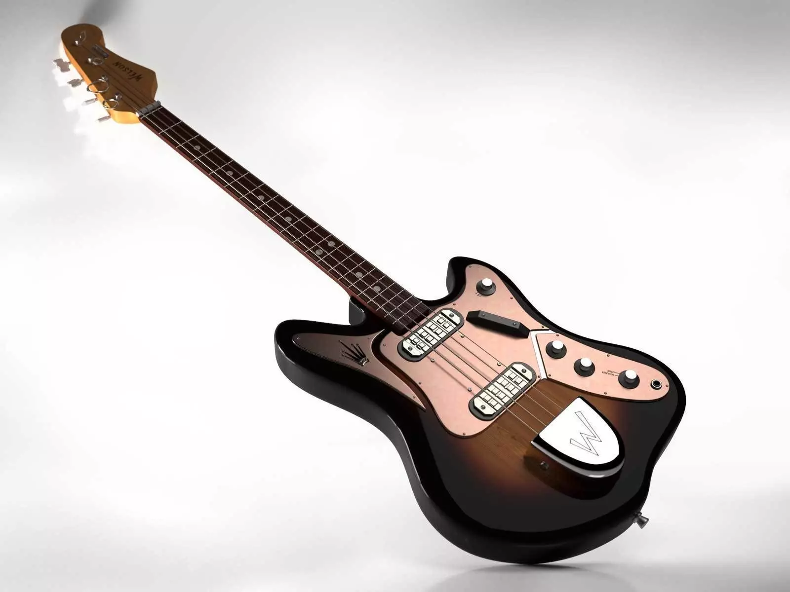 1960 Welson Jazz Vedette Bass Guitar 3D model_0