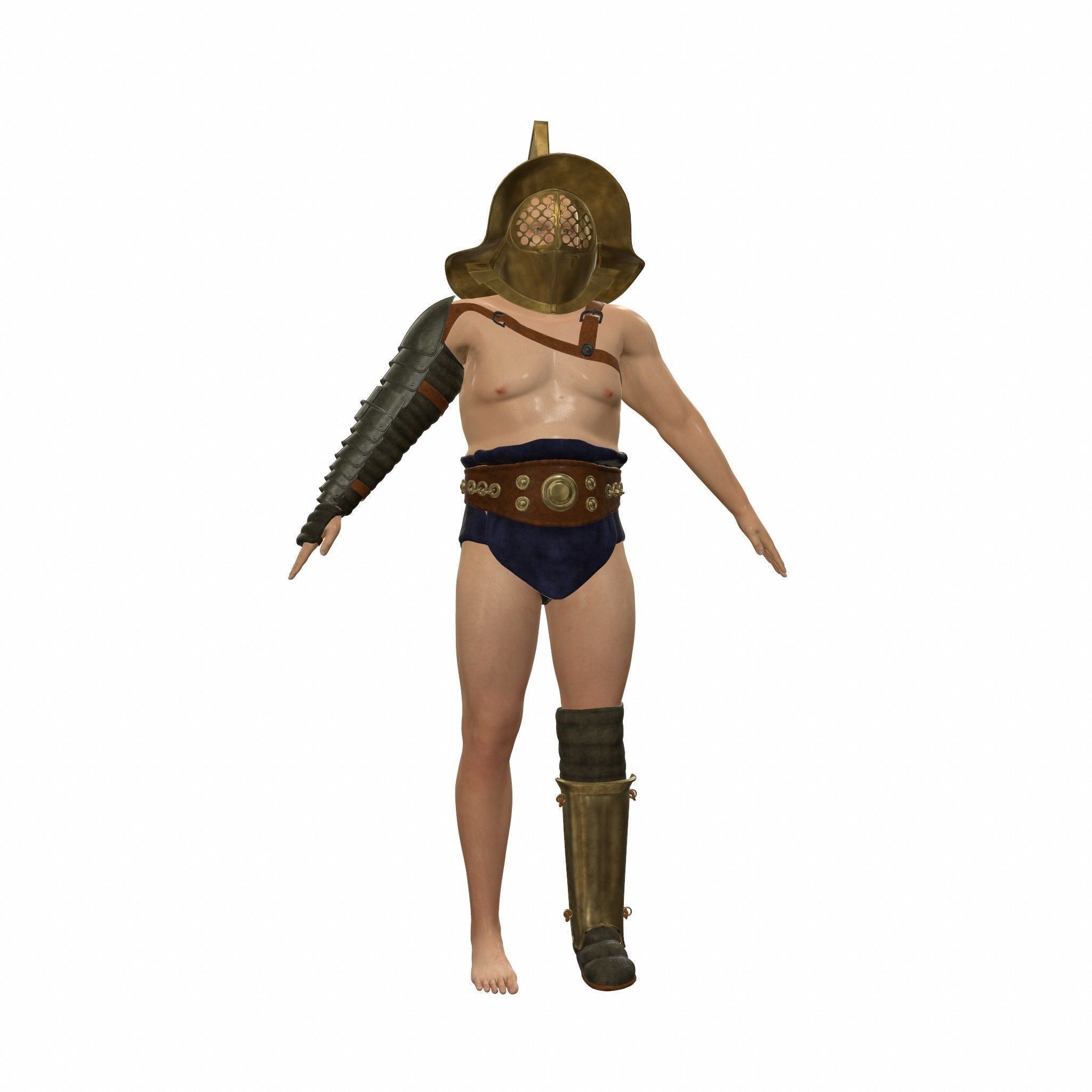 Roman Gladiator Low-poly 3D model_2