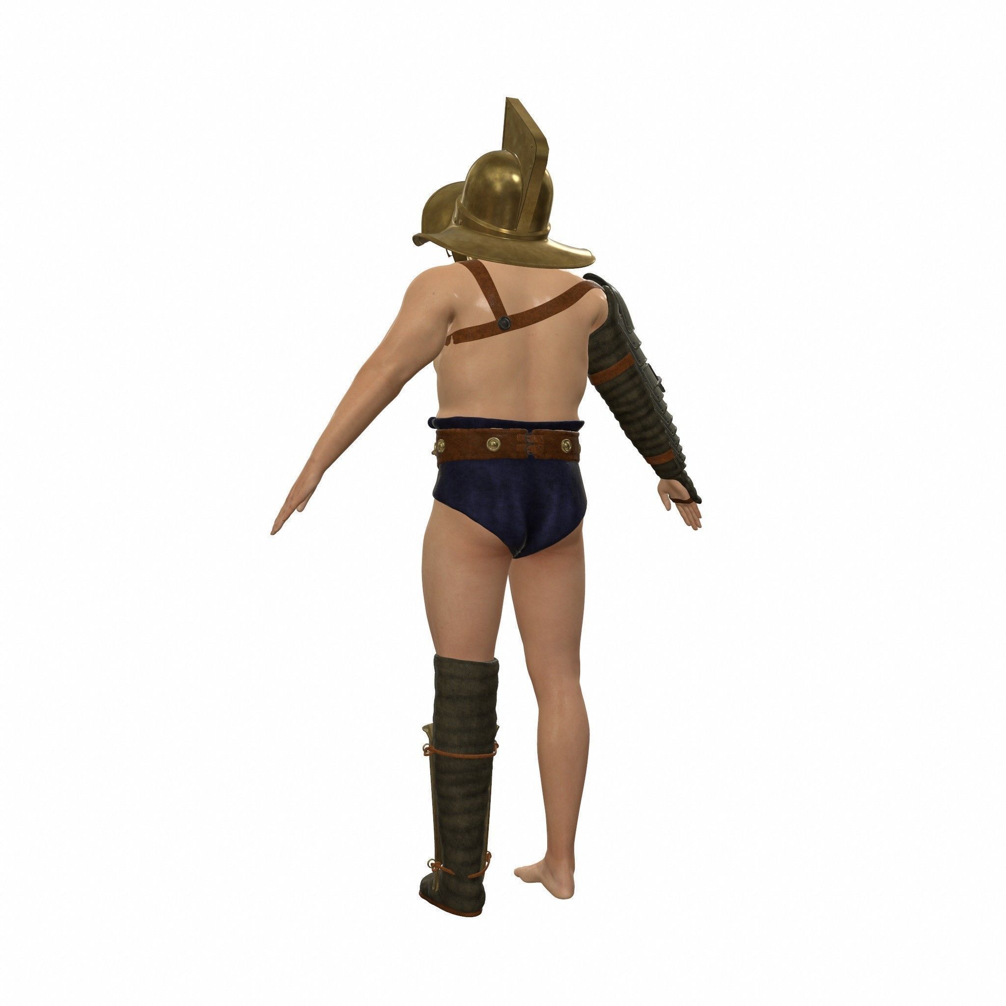 Roman Gladiator Low-poly 3D model_3