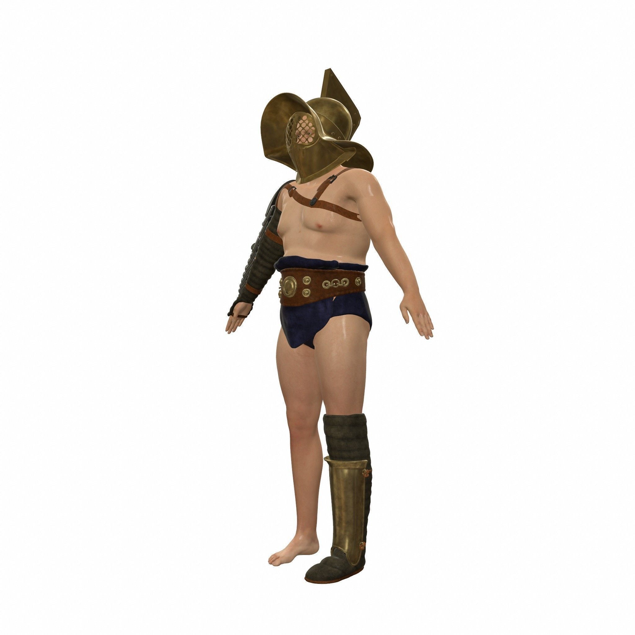 Roman Gladiator Low-poly 3D model_4