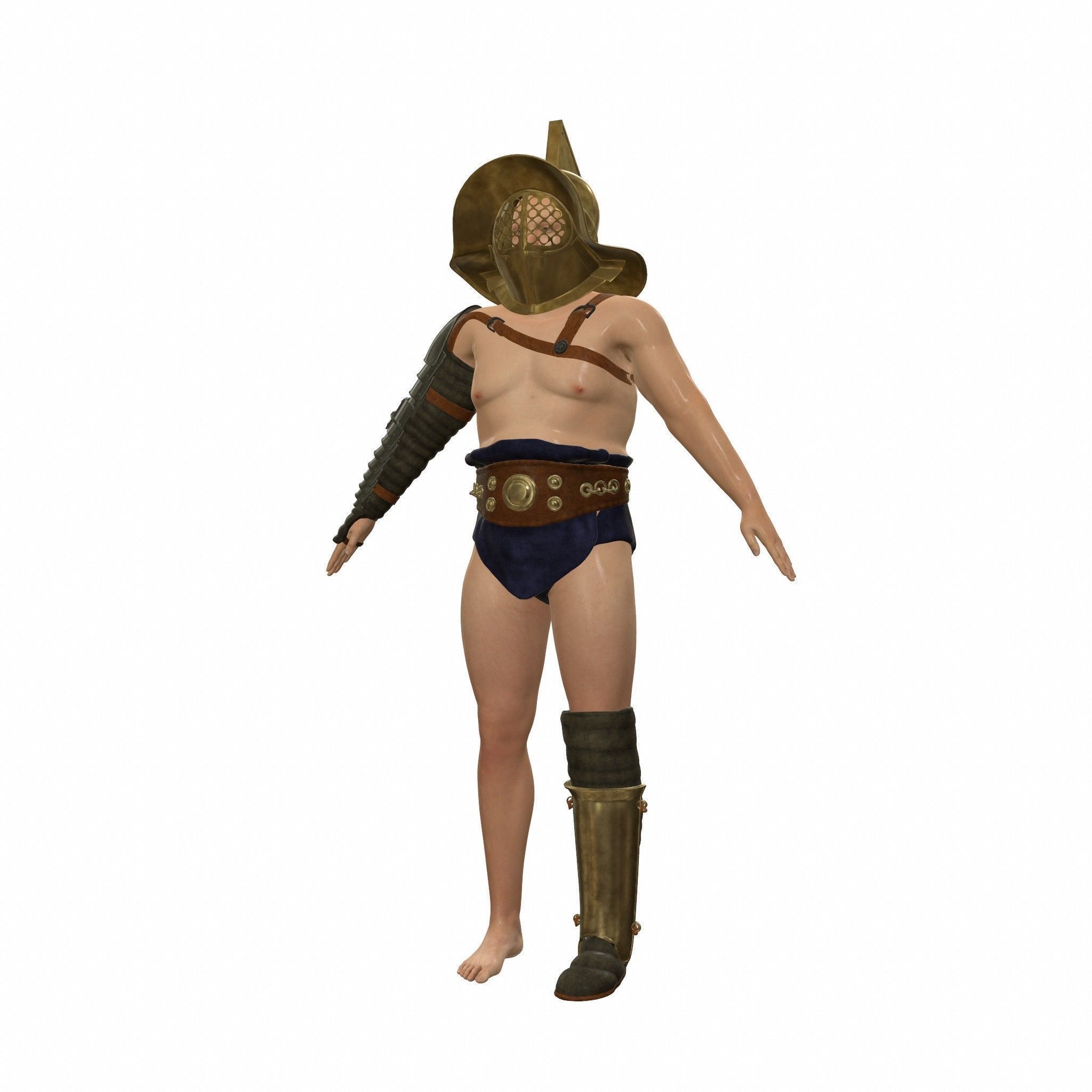 Roman Gladiator Low-poly 3D model_5