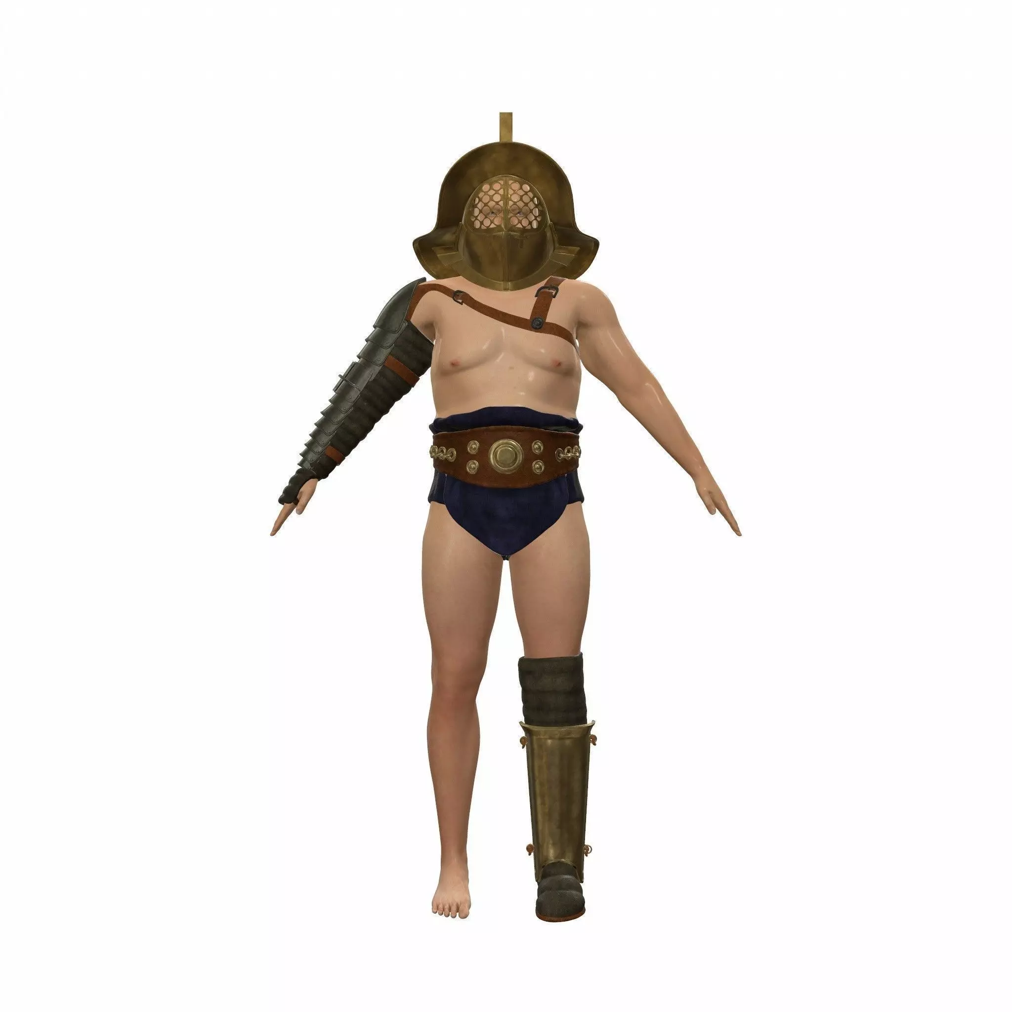Roman Gladiator Low-poly 3D model_0
