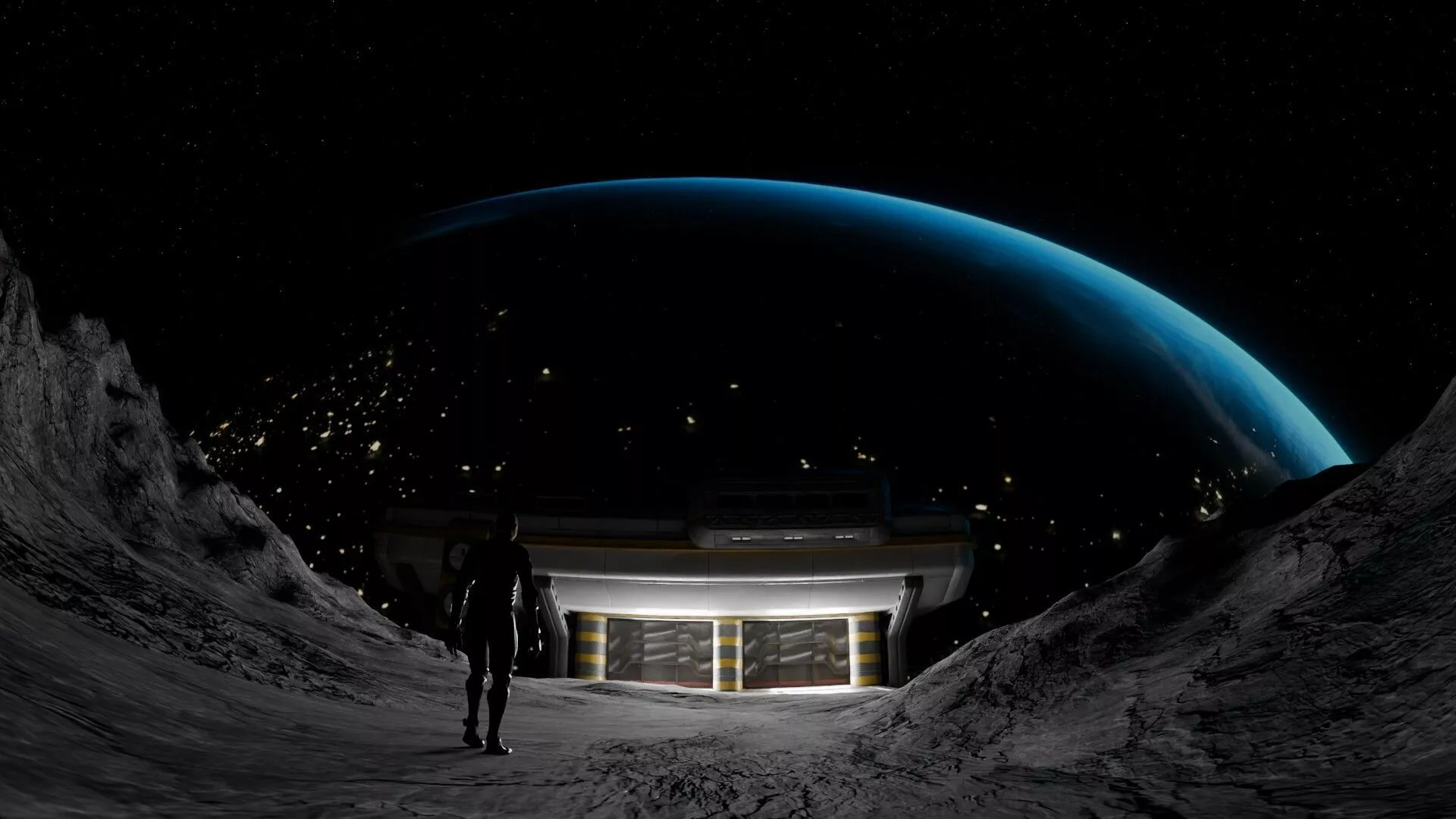 Sci-Fi Lunar Outpost and Moon Base 3D model
