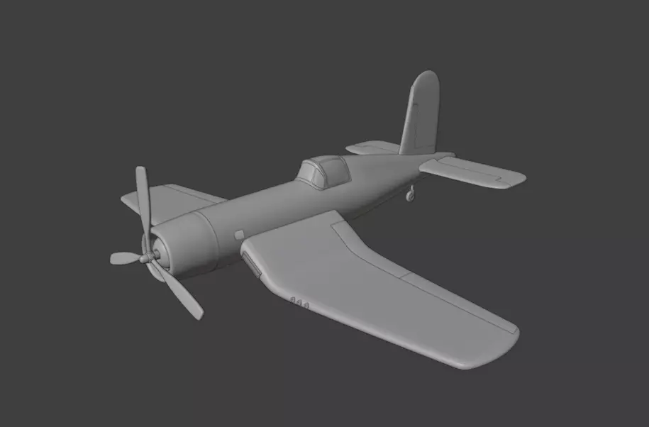 F4U Corsair WWII Fighter Aircraft Low Poly 3D Model 3D model