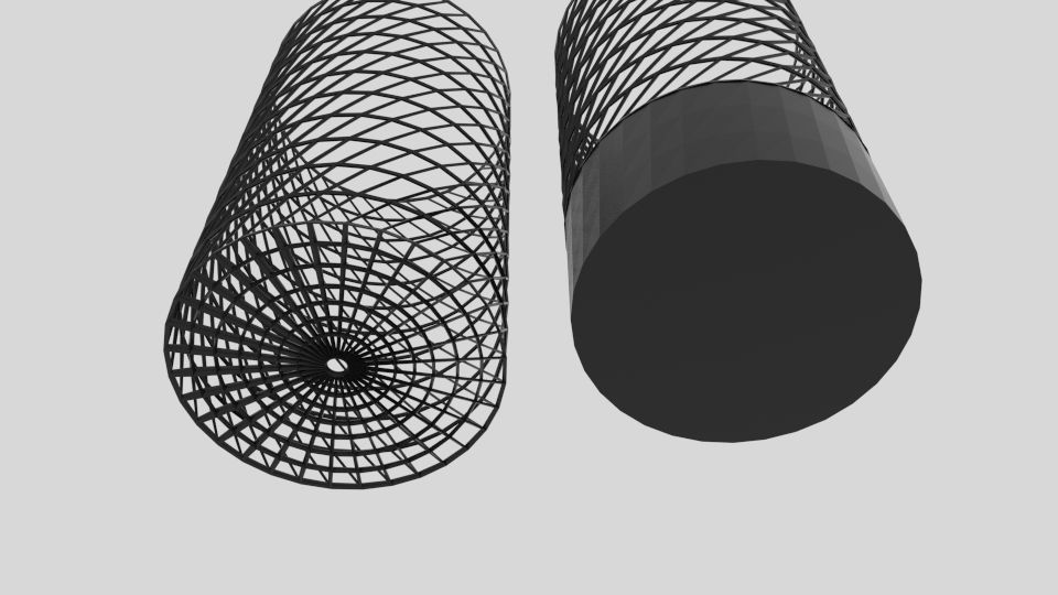Twist Wire Cylinder Bin Low-poly 3D model_4