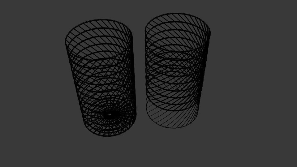 Twist Wire Cylinder Bin Low-poly 3D model_2