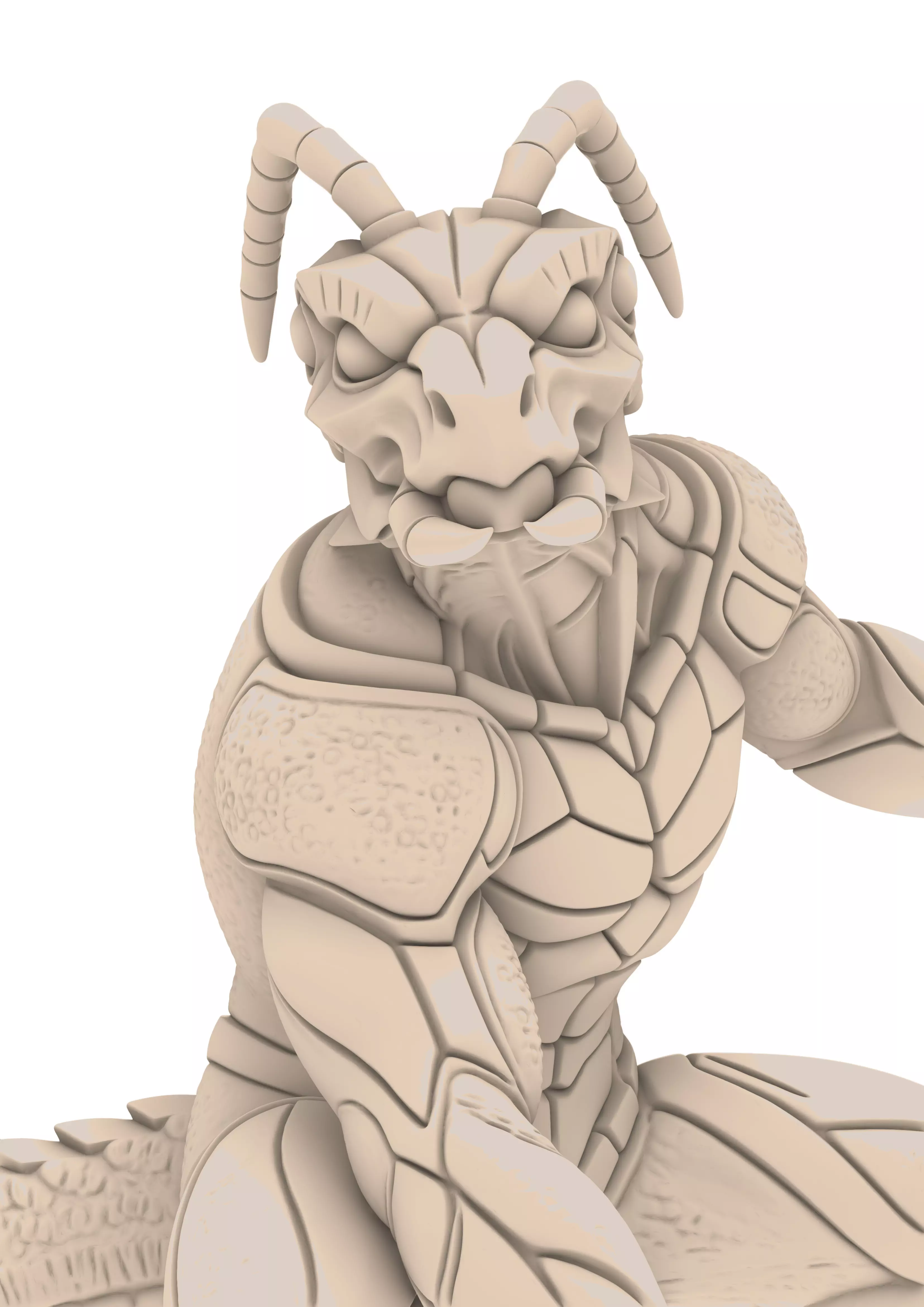 Ancient Dragon Warrior Sculpture 3D print model