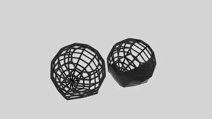 Sphere Side Wire Low-poly 3D model