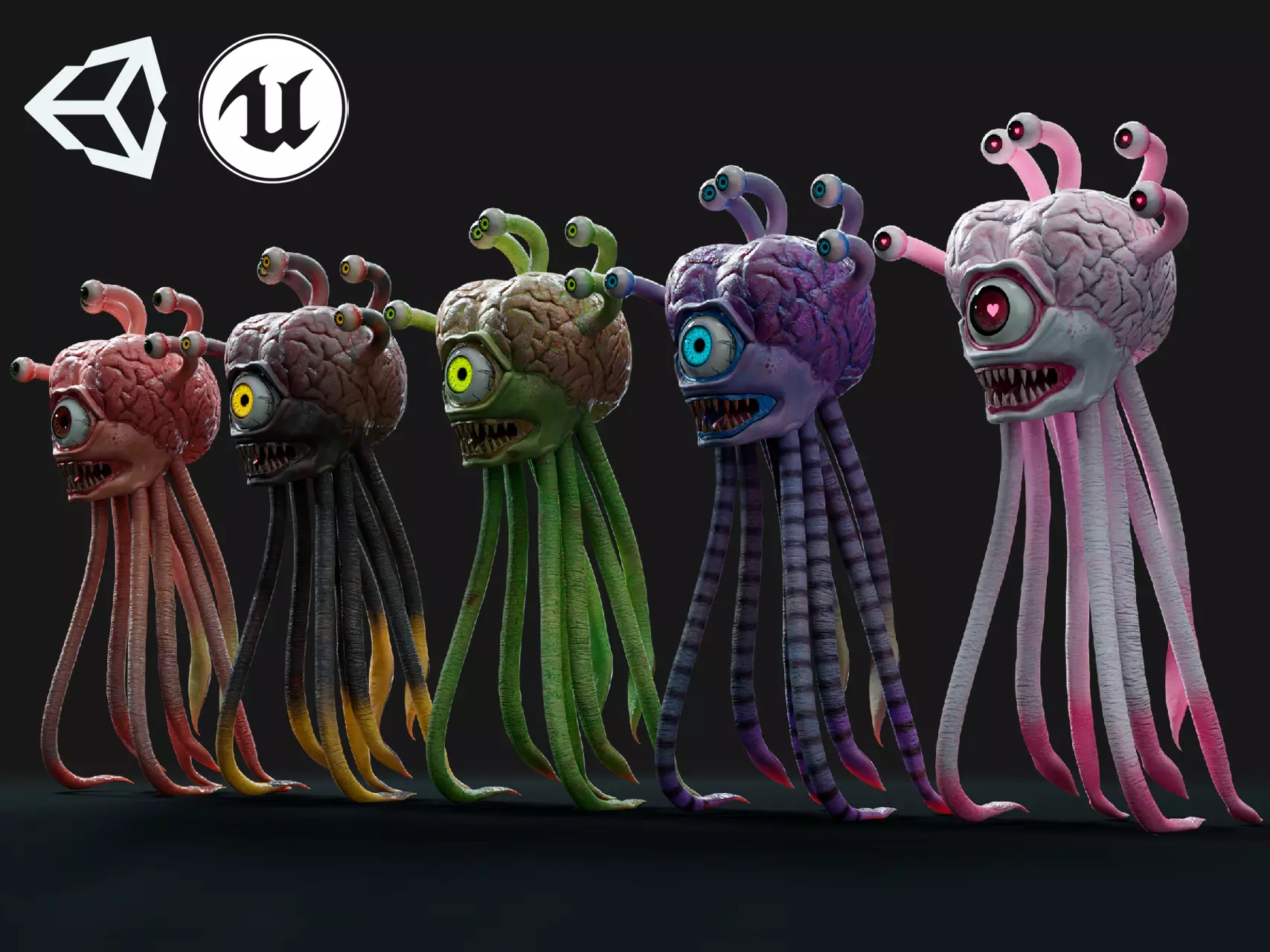 Beholder Animated Monster Low-poly 3D model