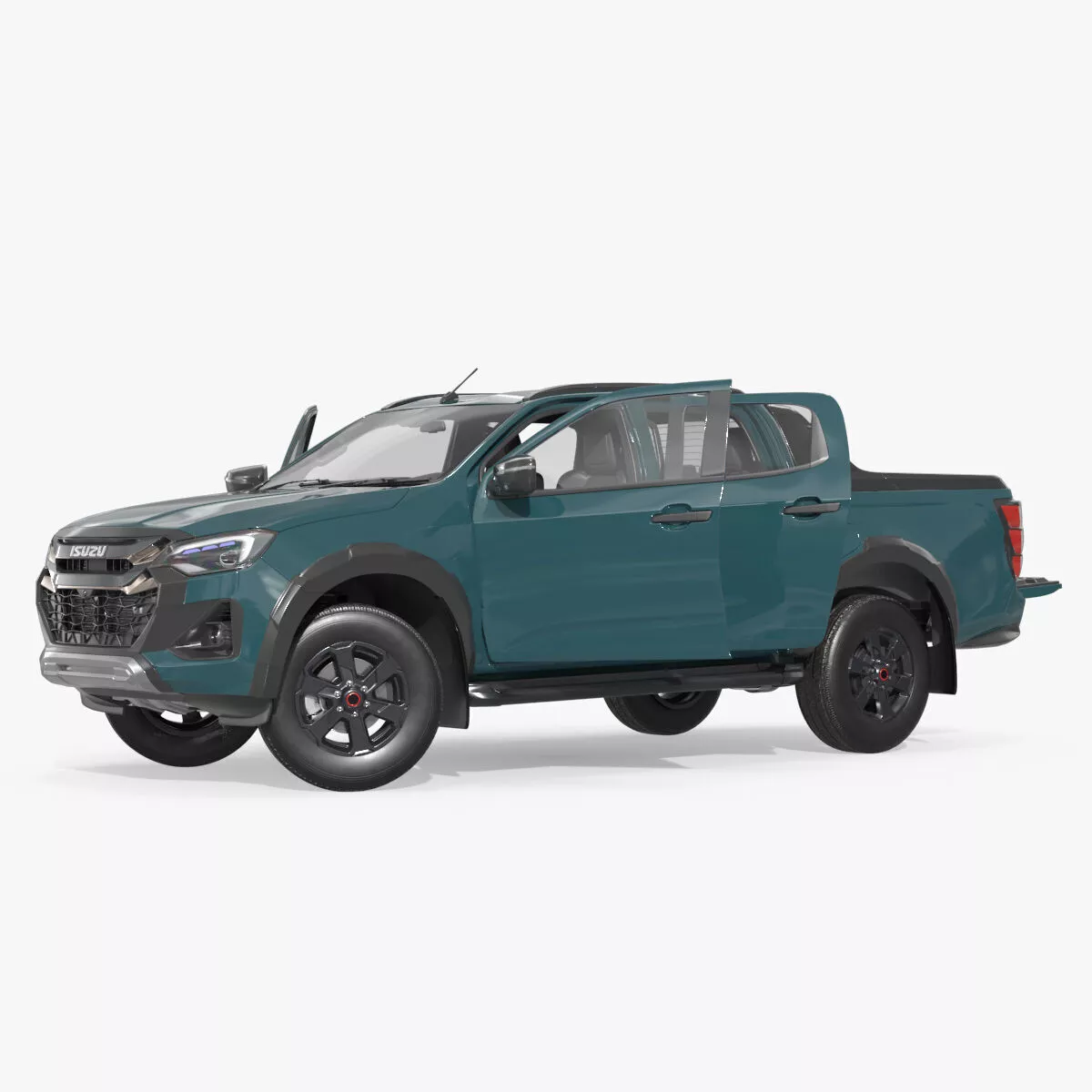 Isuzu D-MAX 2025 Obsidian Grey Mica Rigged 3D model