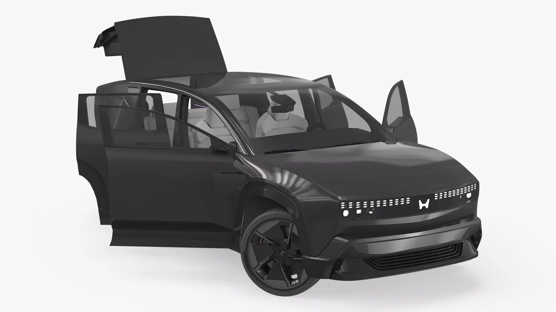 Honda 0-Series 2027 All Electric Urban SUV Black Rigged 3D model