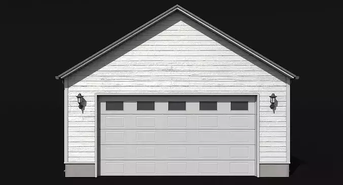 Residential House Garage PBR Low Poly Low-poly 3D model 7