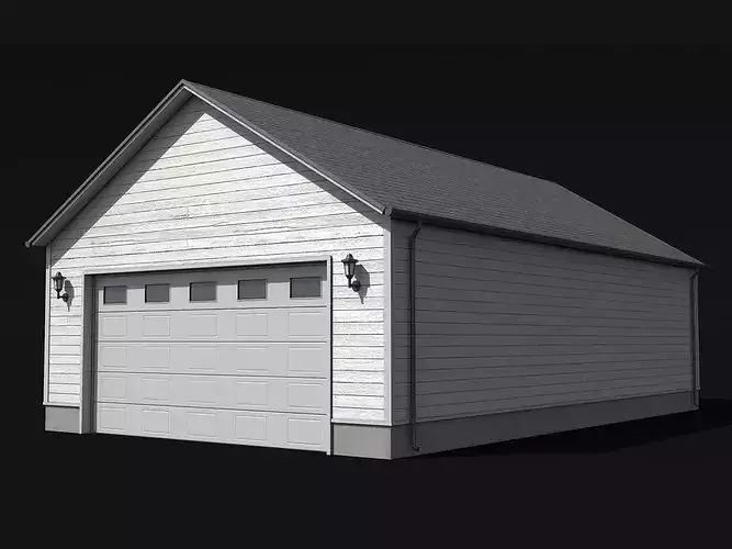 Residential House Garage PBR Low Poly Low-poly 3D model