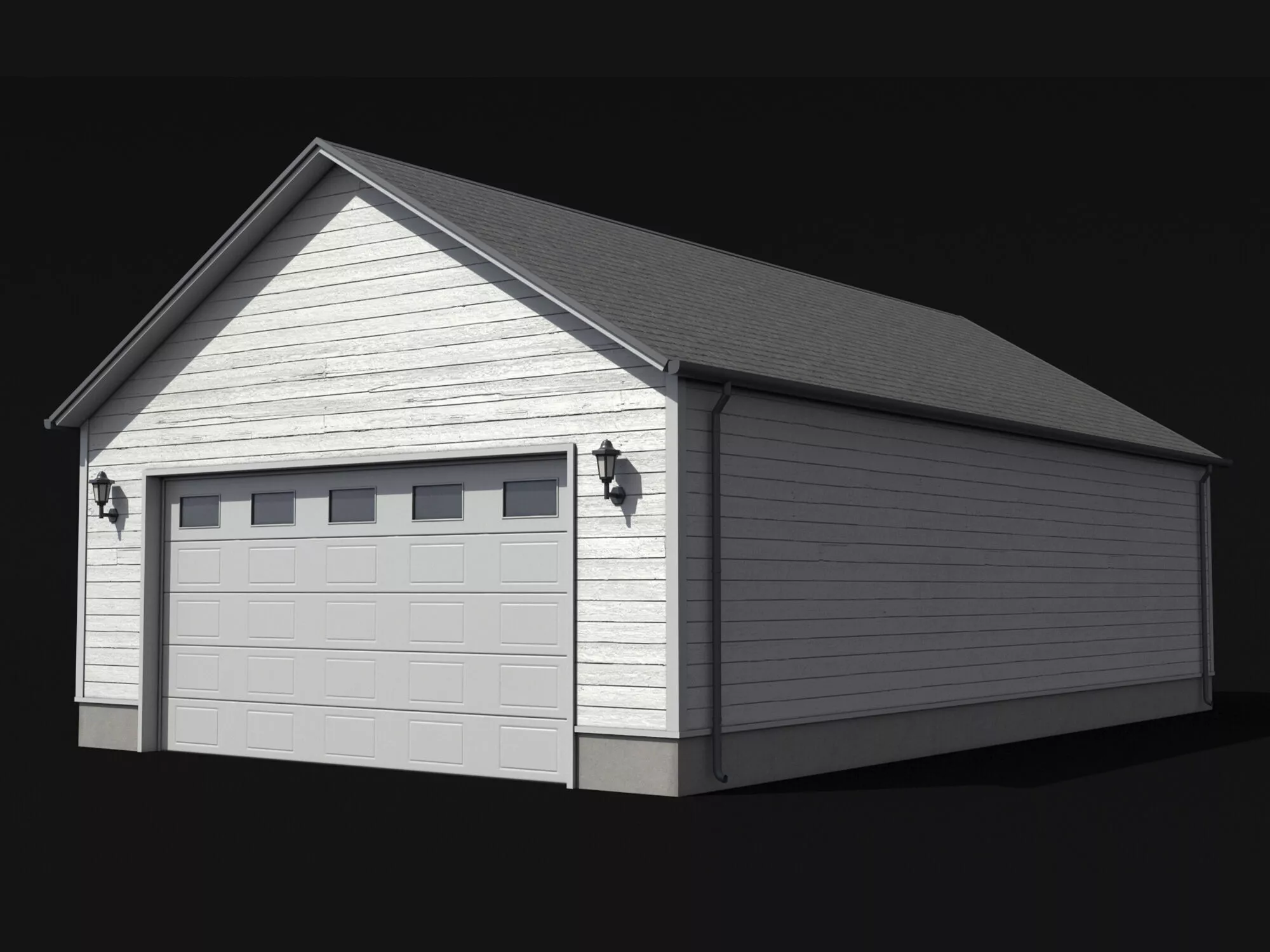 Residential House Garage PBR Low Poly Low-poly 3D model