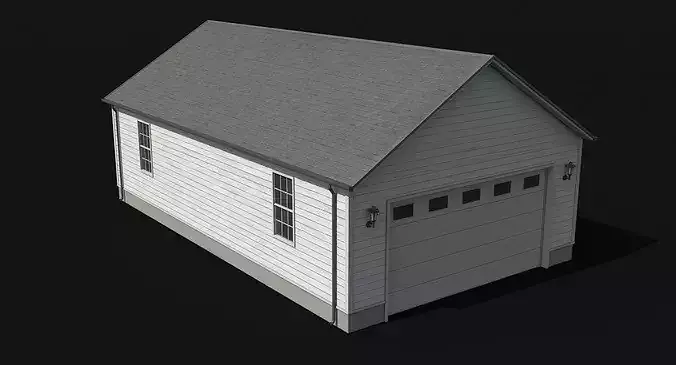 Residential House Garage PBR Low Poly Low-poly 3D model 6