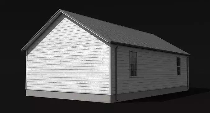 Residential House Garage PBR Low Poly Low-poly 3D model 5