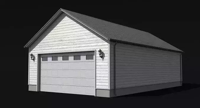 Residential House Garage PBR Low Poly Low-poly 3D model 2