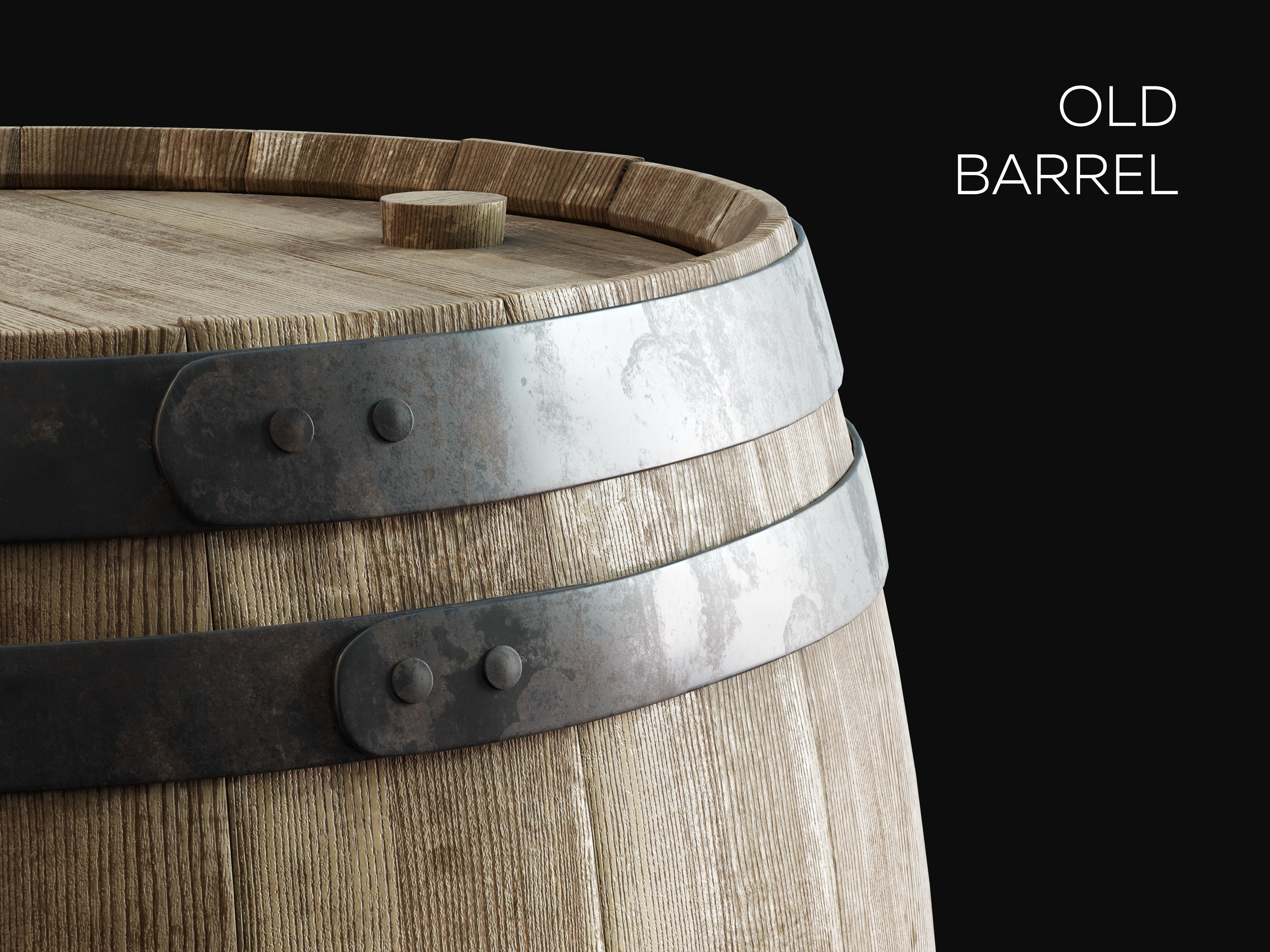 Old Barrel 3D model_3