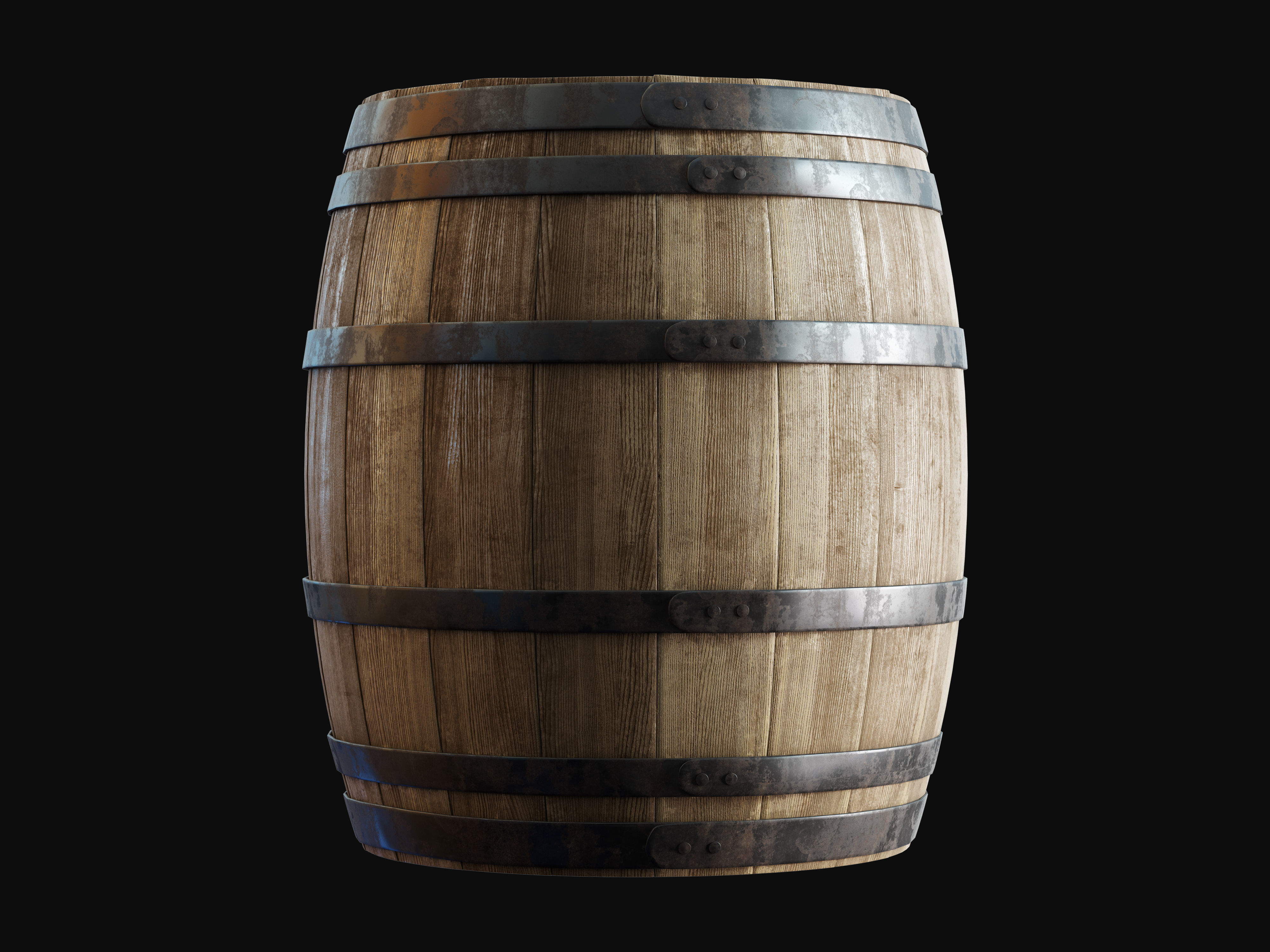 Old Barrel 3D model_4