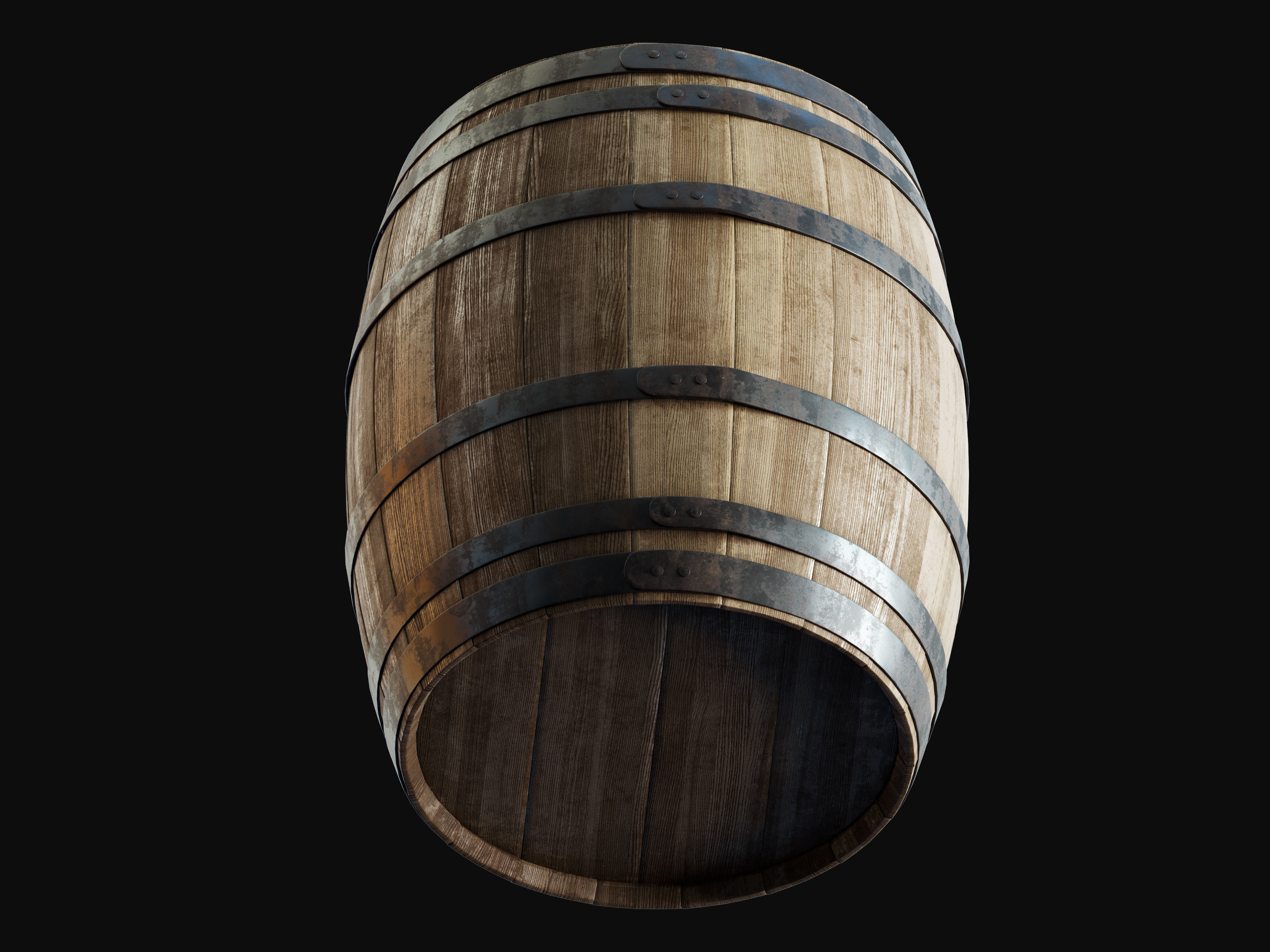 Old Barrel 3D model_5