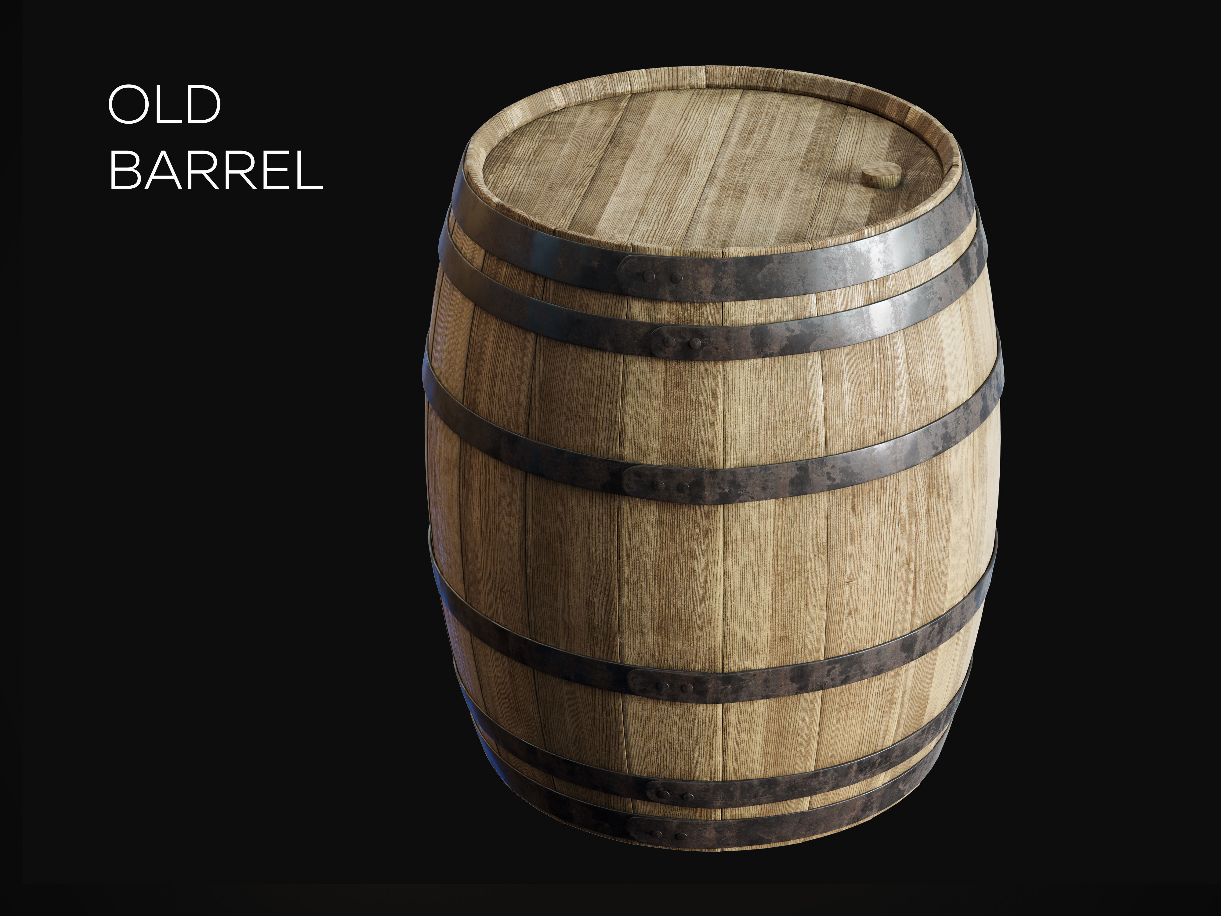 Old Barrel 3D model_0