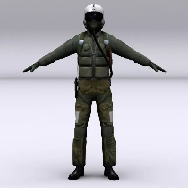 Fighter pilot 3D model