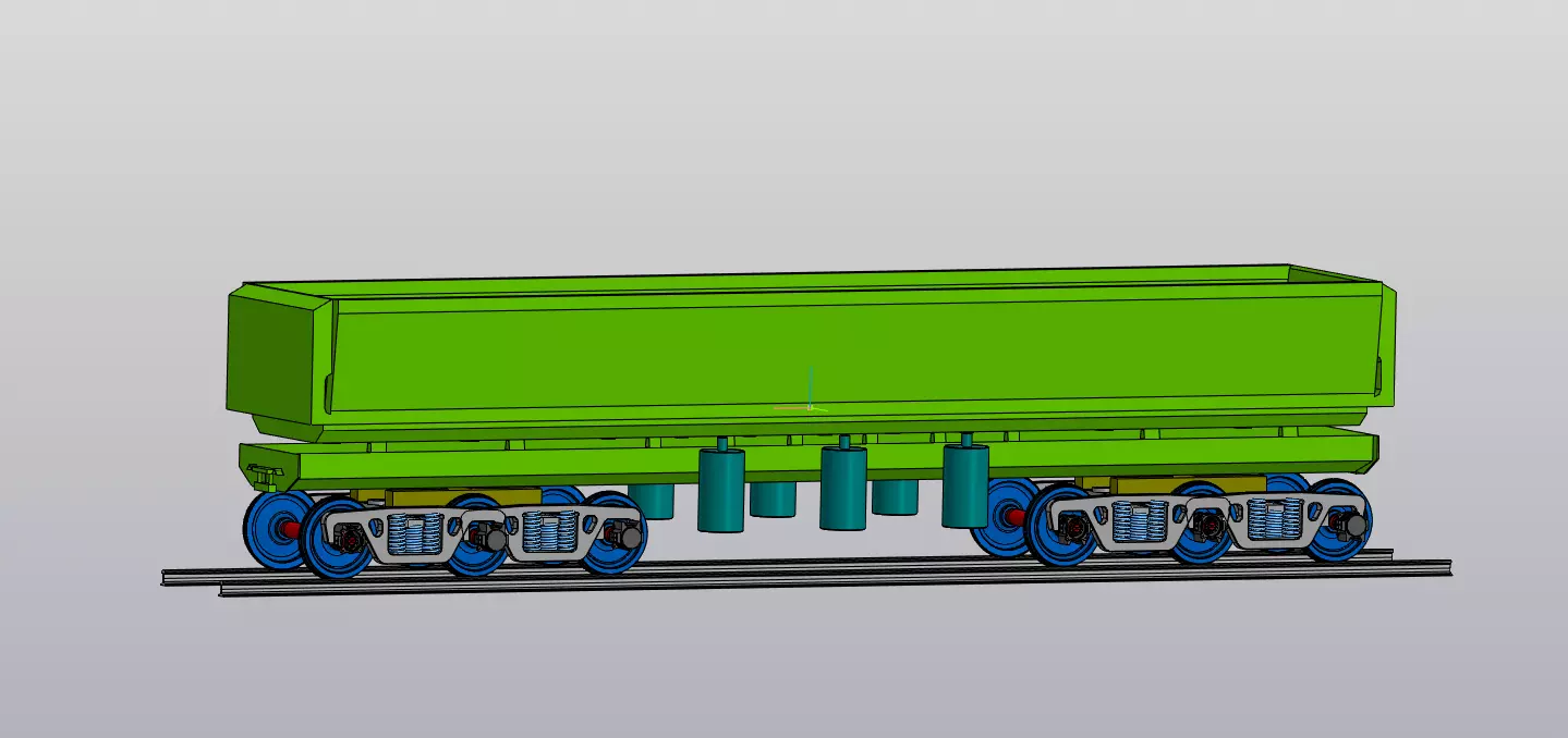 Railway Cargo Open Wagon Train 3D model