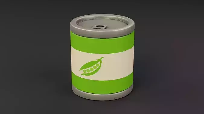 Canned Food Set Low-poly 3D model 5