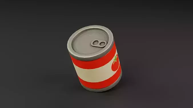 Canned Food Set Low-poly 3D model 4