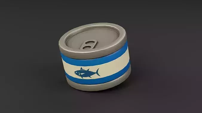 Canned Food Set Low-poly 3D model 6