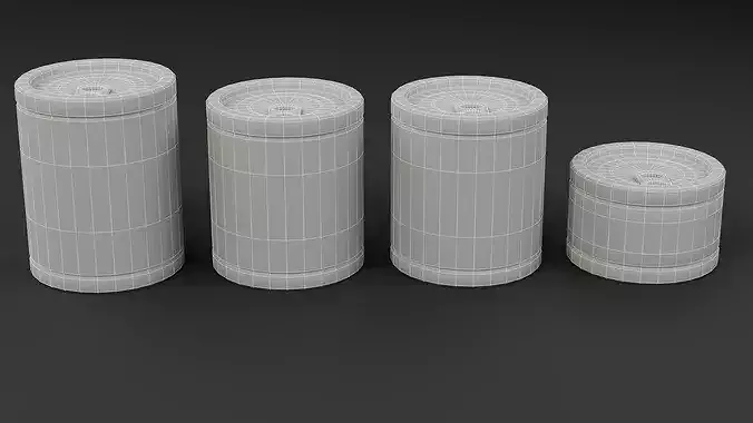 Canned Food Set Low-poly 3D model 7