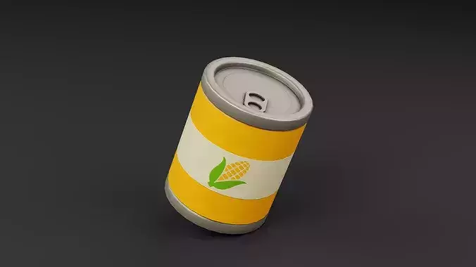 Canned Food Set Low-poly 3D model 3